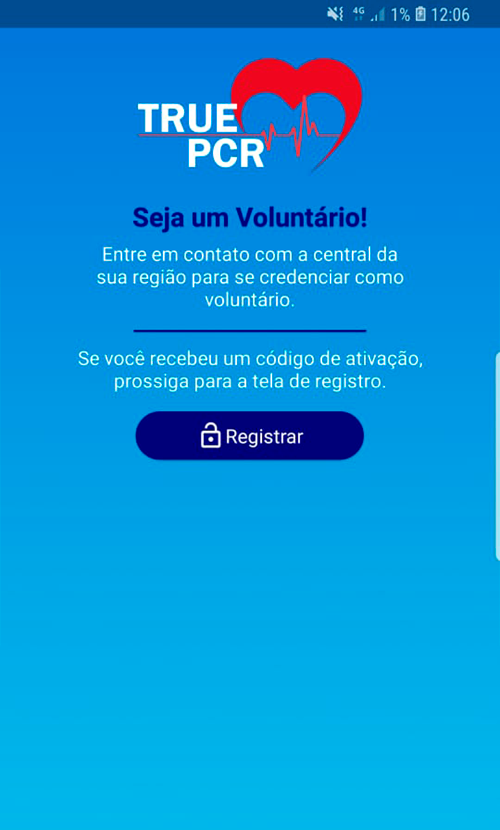 App True PCR - Acionamento de voluntários