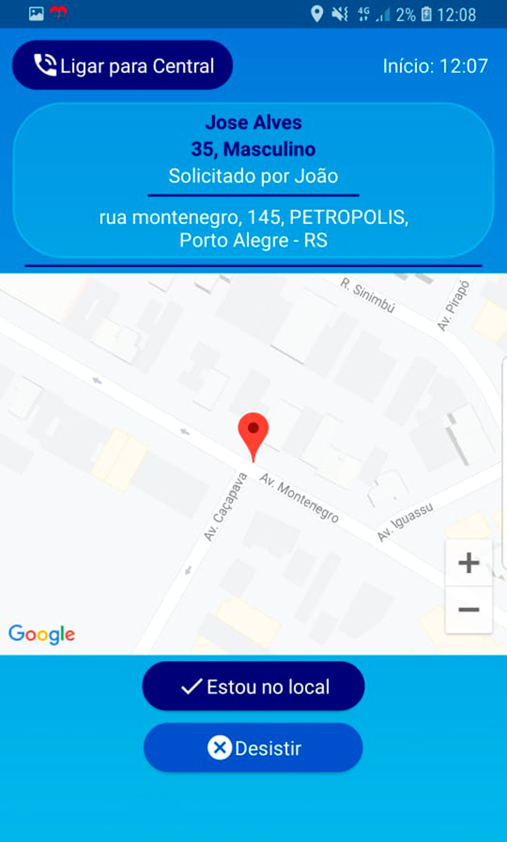 Status do atendimento